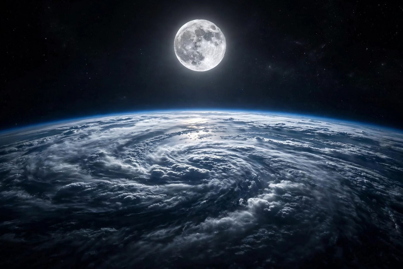 Moonlight travelling from the Moon to Earth.