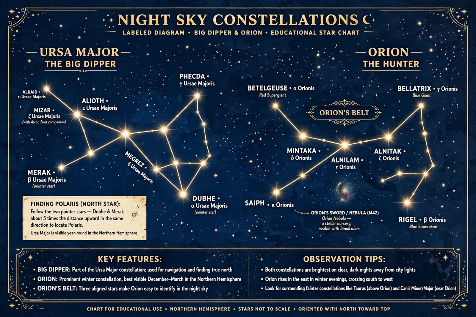 Orion constellation diagram